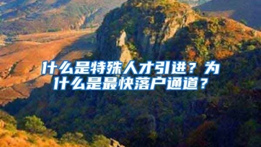 什么是特殊人才引进？为什么是最快落户通道？