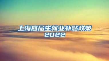 上海应届生就业补贴政策2022