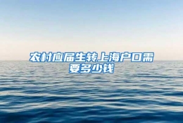 农村应届生转上海户口需要多少钱