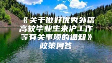 《关于做好优秀外籍高校毕业生来沪工作等有关事项的通知》政策问答