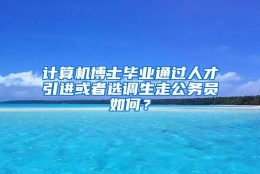 计算机博士毕业通过人才引进或者选调生走公务员如何？