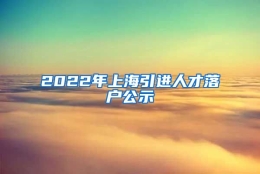 2022年上海引进人才落户公示