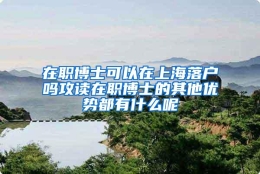 在职博士可以在上海落户吗攻读在职博士的其他优势都有什么呢