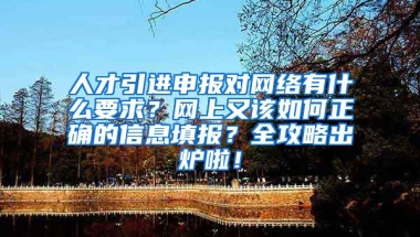 人才引进申报对网络有什么要求？网上又该如何正确的信息填报？全攻略出炉啦！