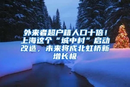 外来者超户籍人口十倍！上海这个“城中村”启动改造，未来将成北虹桥新增长极