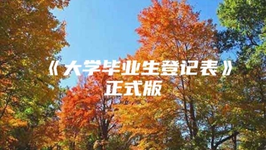 《大学毕业生登记表》正式版