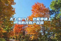 无上海户口，也能申请上海的共有产权房