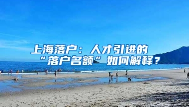 上海落户：人才引进的“落户名额”如何解释？