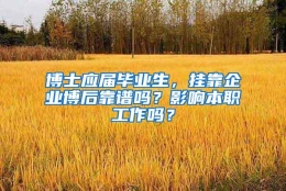 博士应届毕业生，挂靠企业博后靠谱吗？影响本职工作吗？