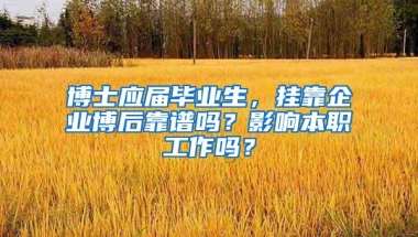 博士应届毕业生，挂靠企业博后靠谱吗？影响本职工作吗？