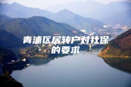 青浦区居转户对社保的要求