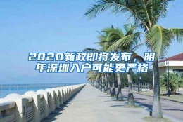 2020新政即将发布，明年深圳入户可能更严格