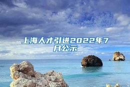 上海人才引进2022年7月公示