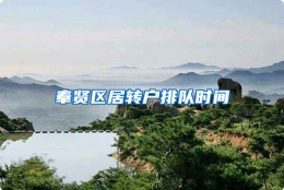 奉贤区居转户排队时间