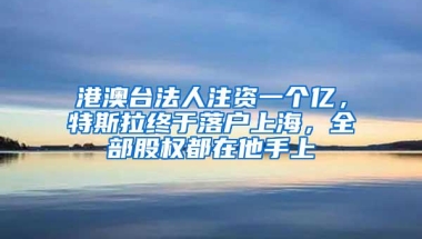 港澳台法人注资一个亿，特斯拉终于落户上海，全部股权都在他手上