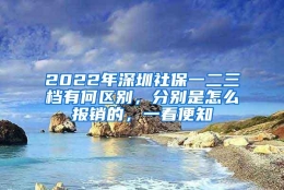 2022年深圳社保一二三档有何区别，分别是怎么报销的，一看便知