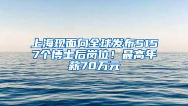 上海现面向全球发布5157个博士后岗位！最高年薪70万元