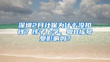 深圳2月社保为什么没扣钱？孩子上学、粤B摇号受影响吗？