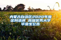 内蒙古自治区2020年度定向选调 应届优秀大学毕业生公告