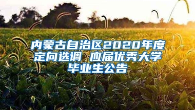 内蒙古自治区2020年度定向选调 应届优秀大学毕业生公告