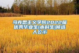 马克思主义学院2022届优秀毕业生(本科生)候选人公示