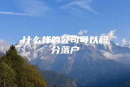 什么样的公司可以积分落户