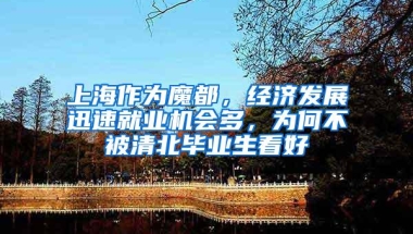 上海作为魔都，经济发展迅速就业机会多，为何不被清北毕业生看好