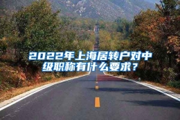 2022年上海居转户对中级职称有什么要求？