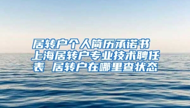 居转户个人简历承诺书 上海居转户专业技术聘任表 居转户在哪里查状态