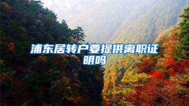 浦东居转户要提供离职证明吗