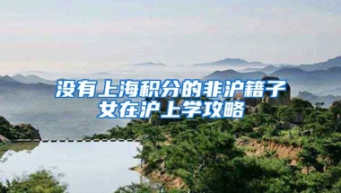 没有上海积分的非沪籍子女在沪上学攻略