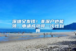 深圳又发钱！非深户也能领，申请成功可一次性到账