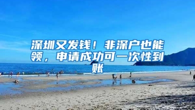 深圳又发钱！非深户也能领，申请成功可一次性到账