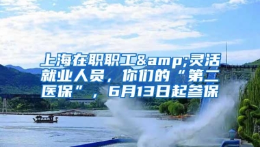 上海在职职工&灵活就业人员，你们的“第二医保”，6月13日起参保