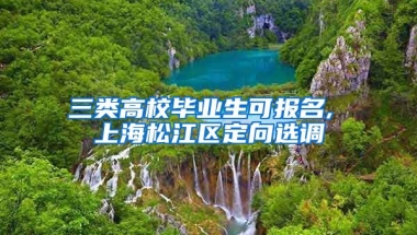 三类高校毕业生可报名, 上海松江区定向选调