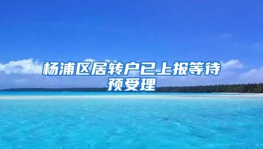 杨浦区居转户已上报等待预受理