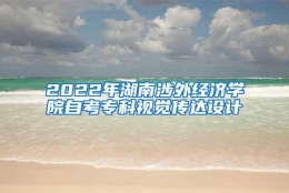 2022年湖南涉外经济学院自考专科视觉传达设计