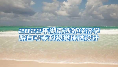 2022年湖南涉外经济学院自考专科视觉传达设计