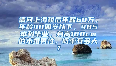 请问上海税后年薪60万，年龄40周岁以下，985本科毕业，身高180cm的未婚男性，概率有多大？