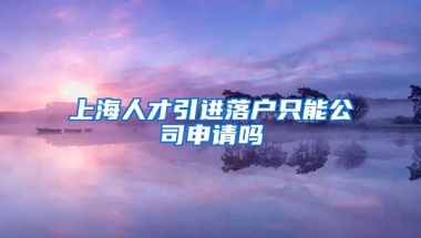 上海人才引进落户只能公司申请吗