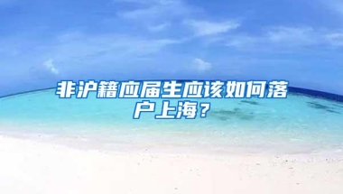 非沪籍应届生应该如何落户上海？