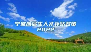 宁波应届生人才补贴政策2022