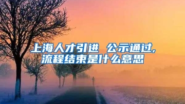 上海人才引进 公示通过,流程结束是什么意思