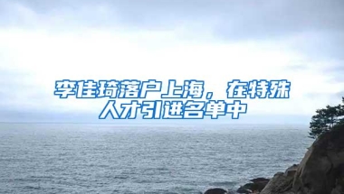 李佳琦落户上海，在特殊人才引进名单中