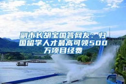 副市长胡宝国答网友：归国留学人才最高可领500万项目经费