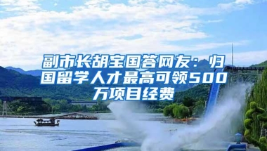 副市长胡宝国答网友：归国留学人才最高可领500万项目经费