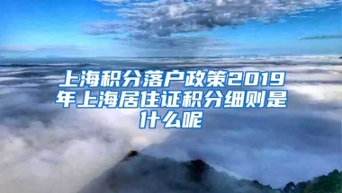 上海积分落户政策2019年上海居住证积分细则是什么呢