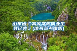 山东省《高等学校毕业生登记表》(填写参考模板)