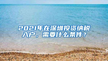 2021年在深圳投资纳税入户，需要什么条件？