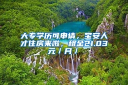 大专学历可申请，宝安人才住房来啦，租金21.03元／月／㎡